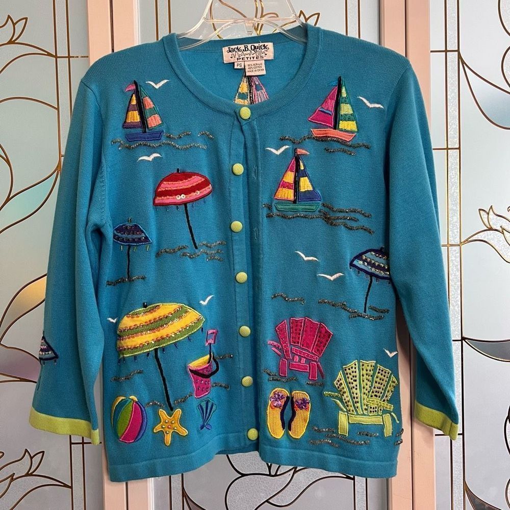 Jack B Quick Beach/Summer embellished Cardigan- Petite Small-